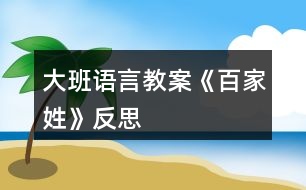 大班語(yǔ)言教案《百家姓》反思