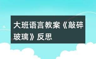 大班語(yǔ)言教案《敲碎玻璃》反思