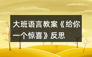 大班語言教案《給你一個驚喜》反思