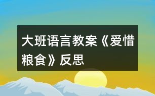 大班語言教案《愛惜糧食》反思