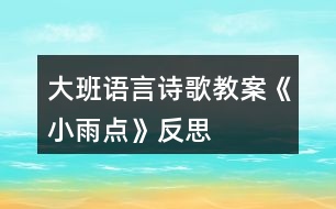 大班語言詩歌教案《小雨點(diǎn)》反思