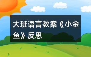 大班語言教案《小金魚》反思