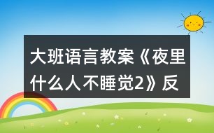 大班語言教案《夜里什么人不睡覺（2）》反思