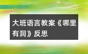 大班語言教案《哪里有洞》反思