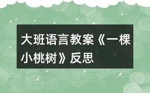 大班語(yǔ)言教案《一棵小桃樹》反思