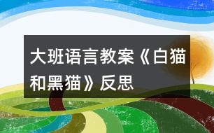 大班語(yǔ)言教案《白貓和黑貓》反思