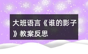 大班語(yǔ)言《誰(shuí)的影子》教案反思