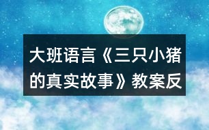 大班語言《三只小豬的真實故事》教案反思