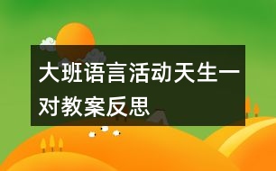 大班語言活動天生一對教案反思