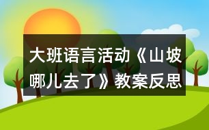 大班語言活動《山坡哪兒去了》教案反思