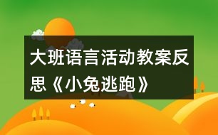 大班語言活動教案反思《小兔逃跑》