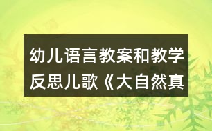 幼兒語(yǔ)言教案和教學(xué)反思兒歌《大自然真漂亮》