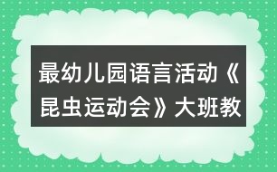 最幼兒園語(yǔ)言活動(dòng)《昆蟲(chóng)運(yùn)動(dòng)會(huì)》大班教案反思