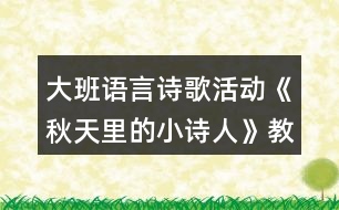 大班語(yǔ)言詩(shī)歌活動(dòng)《秋天里的小詩(shī)人》教學(xué)設(shè)計(jì)反思