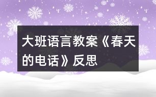 大班語(yǔ)言教案《春天的電話》反思