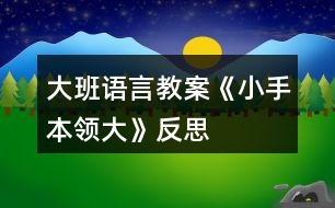 大班語言教案《小手本領大》反思