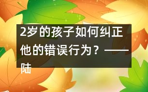 2歲的孩子如何糾正他的錯(cuò)誤行為？――陸為之回答