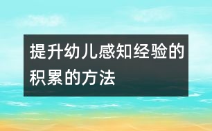 提升幼兒感知經(jīng)驗(yàn)的積累的方法