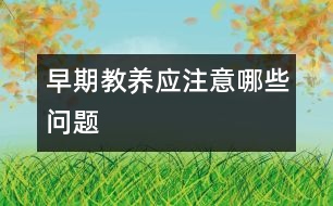 早期教養(yǎng)應(yīng)注意哪些問題