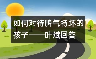 如何對待脾氣特壞的孩子――葉斌回答