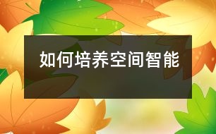 如何培養(yǎng)空間智能