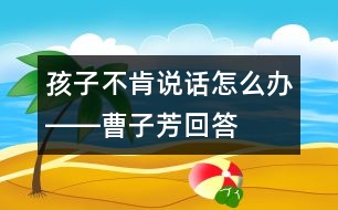 孩子不肯說(shuō)話怎么辦――曹子芳回答