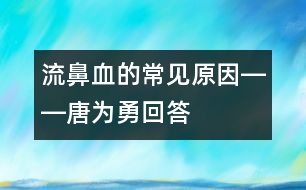 流鼻血的常見(jiàn)原因――唐為勇回答