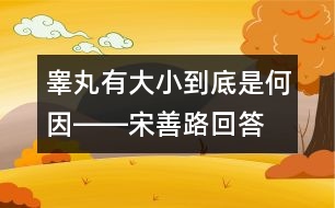 睪丸有大小到底是何因――宋善路回答