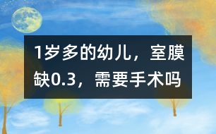 1歲多的幼兒，室膜缺0.3，需要手術(shù)嗎