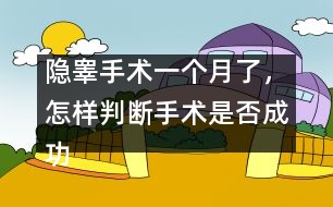 隱睪手術(shù)一個(gè)月了，怎樣判斷手術(shù)是否成功