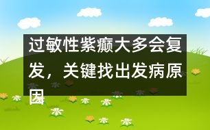 過敏性紫癲大多會復(fù)發(fā)，關(guān)鍵找出發(fā)病原因