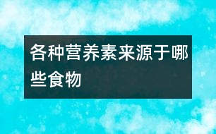 各種營養(yǎng)素來源于哪些食物