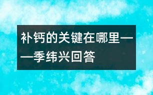 補(bǔ)鈣的關(guān)鍵在哪里――季緯興回答