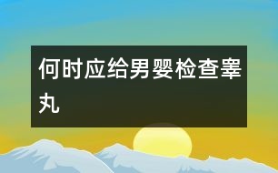 何時(shí)應(yīng)給男嬰檢查睪丸