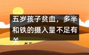 五歲孩子貧血，多半和鐵的攝入量不足有關――趙惠君回