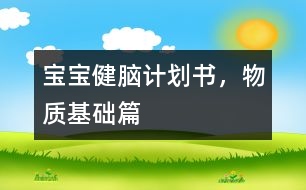 寶寶健腦計(jì)劃書，物質(zhì)基礎(chǔ)篇