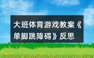 大班體育游戲教案《單腳跳障礙》反思