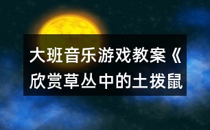 大班音樂游戲教案《欣賞草叢中的土撥鼠》反思