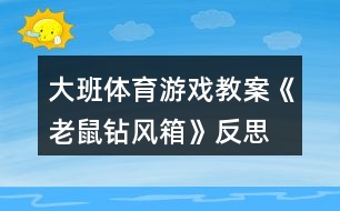 大班體育游戲教案《老鼠鉆風(fēng)箱》反思