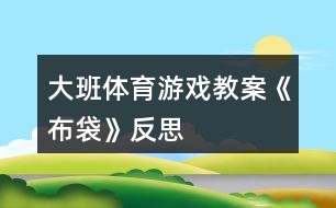 大班體育游戲教案《布袋》反思