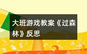 大班游戲教案《過(guò)森林》反思