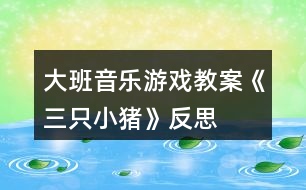 大班音樂(lè)游戲教案《三只小豬》反思