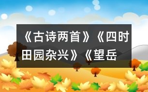 《古詩兩首》《四時田園雜興》、《望岳》教學(xué)設(shè)計之二