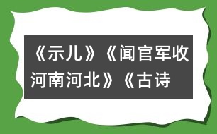 《示兒》、《聞官軍收河南河北》《古詩兩首》教學設計之二