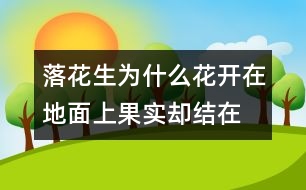 落花生為什么花開在地面上,果實卻結(jié)在地下？