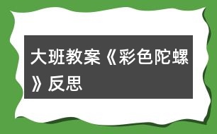 大班教案《彩色陀螺》反思