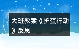 大班教案《護蛋行動》反思