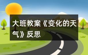 大班教案《變化的天氣》反思