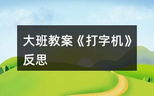 大班教案《打字機(jī)》反思