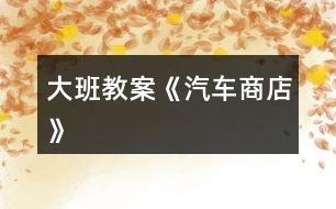 大班教案《汽車商店》